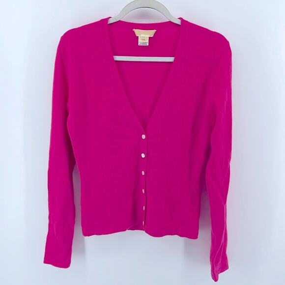 Michael Kors cashmere blend V neck button up cardigan knit sweater sz S - Picture 1 of 6